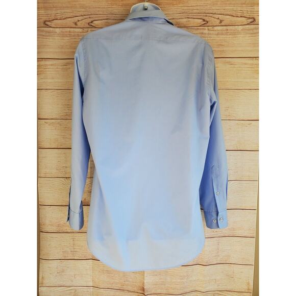 Van Heusen Men's Dress Shirt Wrinkle Free Light BLUE Reg Fit 32/33 15.5 M - Picture 2 of 5